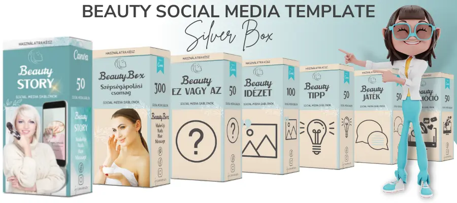 Beauty social media sablon box silver